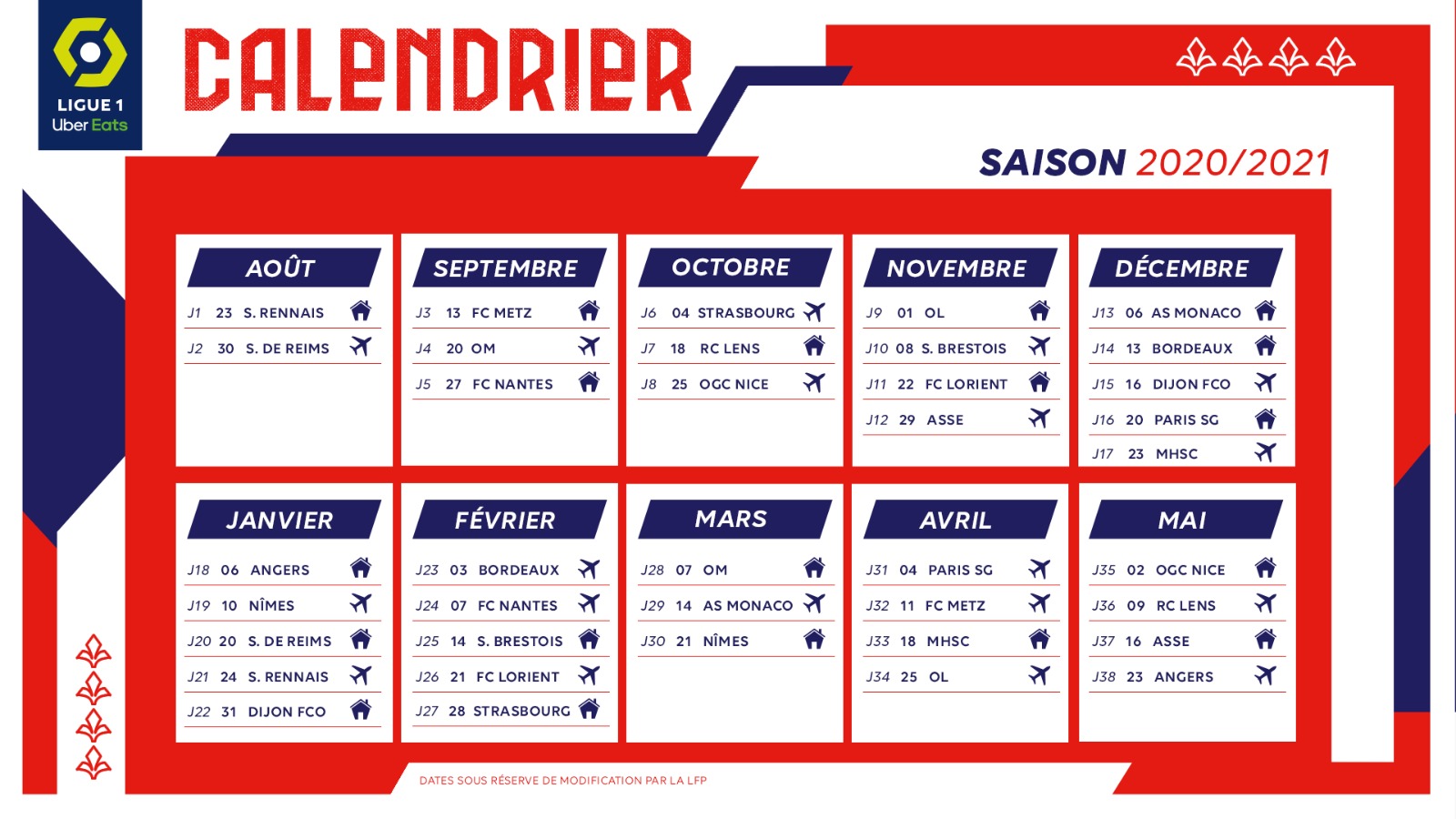 Losc Calendrier 2022 – Calendrier 2021